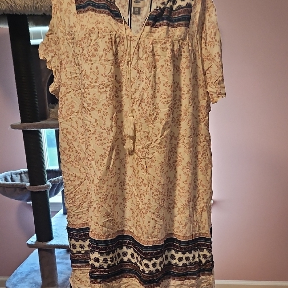 Floral Boho Dress with Tassel Tie